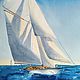 Picture of the sailboat at sea. Seascape in summer ship yacht. Pictures. Olga Ermakova art. Online shopping on My Livemaster.  Фото №2