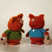 Куклы и игрушки handmade. Livemaster - original item AMIGURUMI . Knitted red cats mushroom pickers.. Handmade.