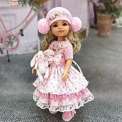 Clothes for Paola Reina dolls. Cream set.Beret and sweater