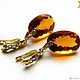 Citrine 'Sun' earrings with orange citrine. Earrings. Design jewelry. Online shopping on My Livemaster.  Фото №2