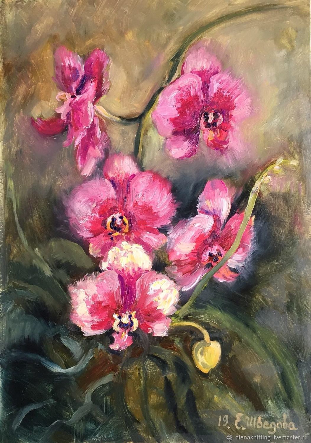 Oil painting ' Bright orchids», Pictures, Moscow,  Фото №1