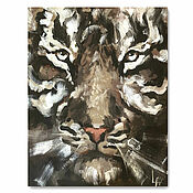 Картины и панно handmade. Livemaster - original item Tiger painting, interior oil painting on canvas. Handmade.