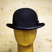 Аксессуары handmade. Livemaster - original item Black hat bowler hat felt 
