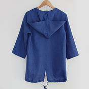Одежда handmade. Livemaster - original item Jacket-cardigan made of dark blue linen. Handmade.