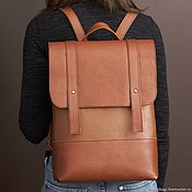 Рюкзак кожаный мужской для ноутбука Copper (Черный)
