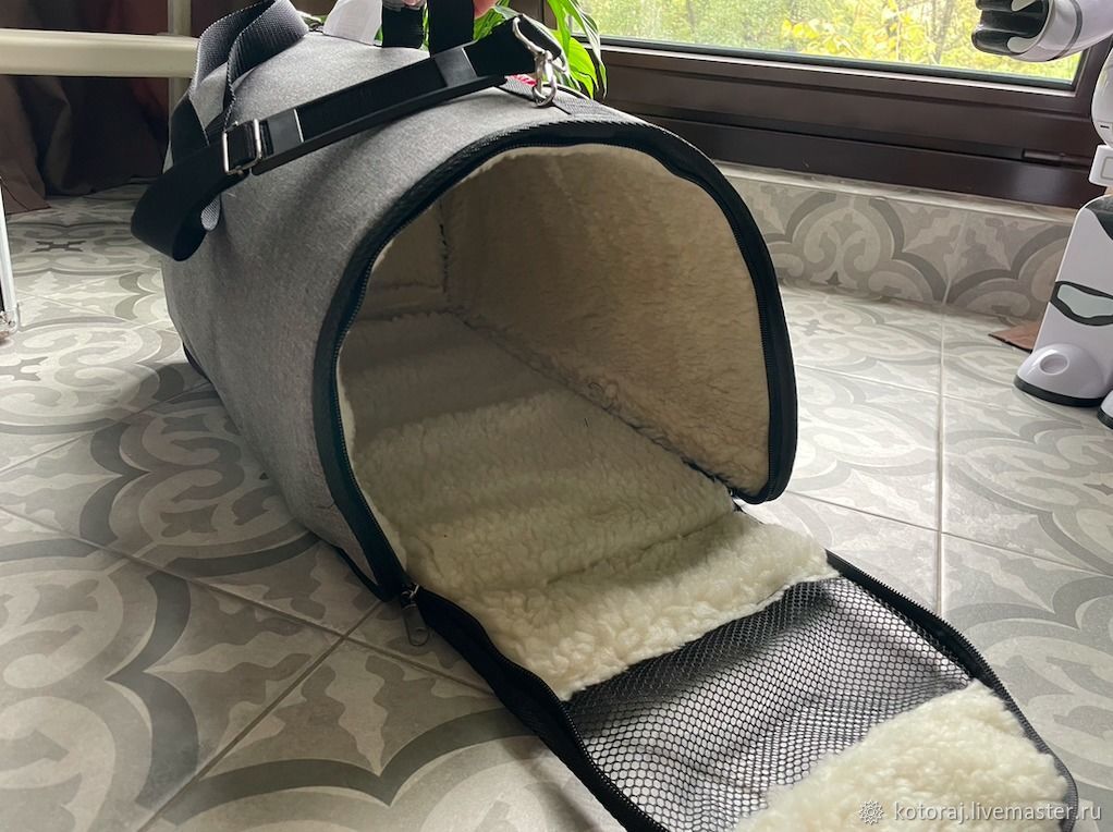 Переноска догман. Теплая переноска для кошек. Ладиоли сумка-переноска раскладная полукруглая утепленная. Pet carrier переноска мягкая. Сумка-переноска для животных "монтана", 500*310*310мм.