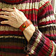 Leather bracelet 'Maple leaves' 25 mm wide. Cuff bracelet. schwanzchen. Online shopping on My Livemaster.  Фото №2