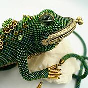 Сумки и аксессуары handmade. Livemaster - original item Summer knitted bag made of beads Frog. Handmade.