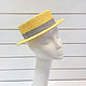 Straw boater hat. Color pale yellow. Hats1. Exclusive HATS. LANA ANISIMOVA.. Online shopping on My Livemaster.  Фото №2
