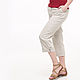 100% linen Capri pants, Vintage trousers, Tomsk,  Фото №1