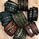 Order Leather bracelet. FamilySkiners. Livemaster. . Braided bracelet Фото №3