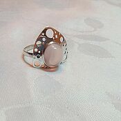 Украшения handmade. Livemaster - original item Ring (ring) 925 silver with rose quartz. Handmade.