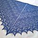  Kid mohair shawl with Rosary beads, blue. Shawls. KnitLaceDreams. My Livemaster. Фото №4