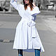 White, asymmetrical cotton dress - DR0507CT, Dresses, Sofia,  Фото №1