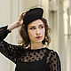 Order Nataly evening hat with veil and beads. Color black. Exclusive HATS. LANA ANISIMOVA.. Livemaster. . Hats1 Фото №3