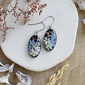 Украшения handmade. Livemaster - original item Resin earrings with real flowers. Earrings with forget-me-nots. Handmade.