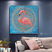 Картины и панно handmade. Livemaster - original item Pictures: Flamingo, a symbol of fulfillment of innermost desires. Handmade.