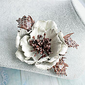 Leather brooch Evening prima 2