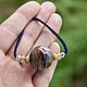 Order Earth suede cord necklace with lampwork colored glass ball. Little pleasures for every day. Livemaster. . Pendant Фото №3