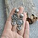 Заказать Серьги серебро, латунь и аквамарины. Miss Tiffany jewelry (Леся). Ярмарка Мастеров. . Серьги классические Фото №3