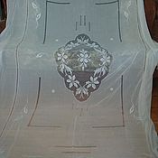 Винтаж handmade. Livemaster - original item Antique cambric curtain with silk lace insert. Handmade.