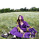 Elven Dress «Amethistia» Long Fantasy Linen  Blue Hooded Elvish Dress, Cosplay costumes, Moscow,  Фото №1