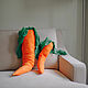 Подушка морковь размер М. Декоративная 3D подушка ручной работы. Подушки. AVELVI-DESIGN. Интернет-магазин Ярмарка Мастеров.  Фото №2