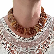 Long Amber beads necklace woman flower natural stone amber jewelry