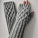 Knitted mittens Fun, gray. Mitts. HOBBIMANIYA. Online shopping on My Livemaster.  Фото №2