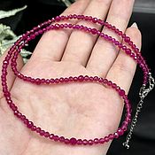 Работы для детей, handmade. Livemaster - original item Women`s beads made of natural stones red ruby and spinel with a cut. Handmade.