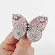 Brooch Butterfly pink with gradient effect, Ombre. Brooches. Zveva. My Livemaster. Фото №4