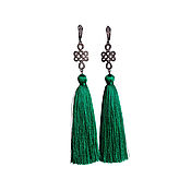 Украшения handmade. Livemaster - original item Earrings tassels Emerald. Handmade.