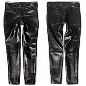 Одежда handmade. Livemaster - original item Black Women`s Genuine Leather Skinny Jeans. Handmade.