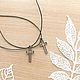 Подвеска "Крест"на кожаном шнуре, подарок для девушки. Подвеска. Gleamnight jewelry. Интернет-магазин Ярмарка Мастеров.  Фото №2