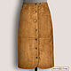 Straight skirt 'Irma' made of genuine suede/leather (any color), Skirts, Podolsk,  Фото №1