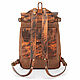 Leather backpack 'Raphael New' (brown with red aging). Backpacks. Russian leather Guild. My Livemaster. Фото №4