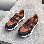 Обувь ручной работы handmade. Livemaster - original item Crocodile leather sneakers, three colors, blue, brown, orange.. Handmade.