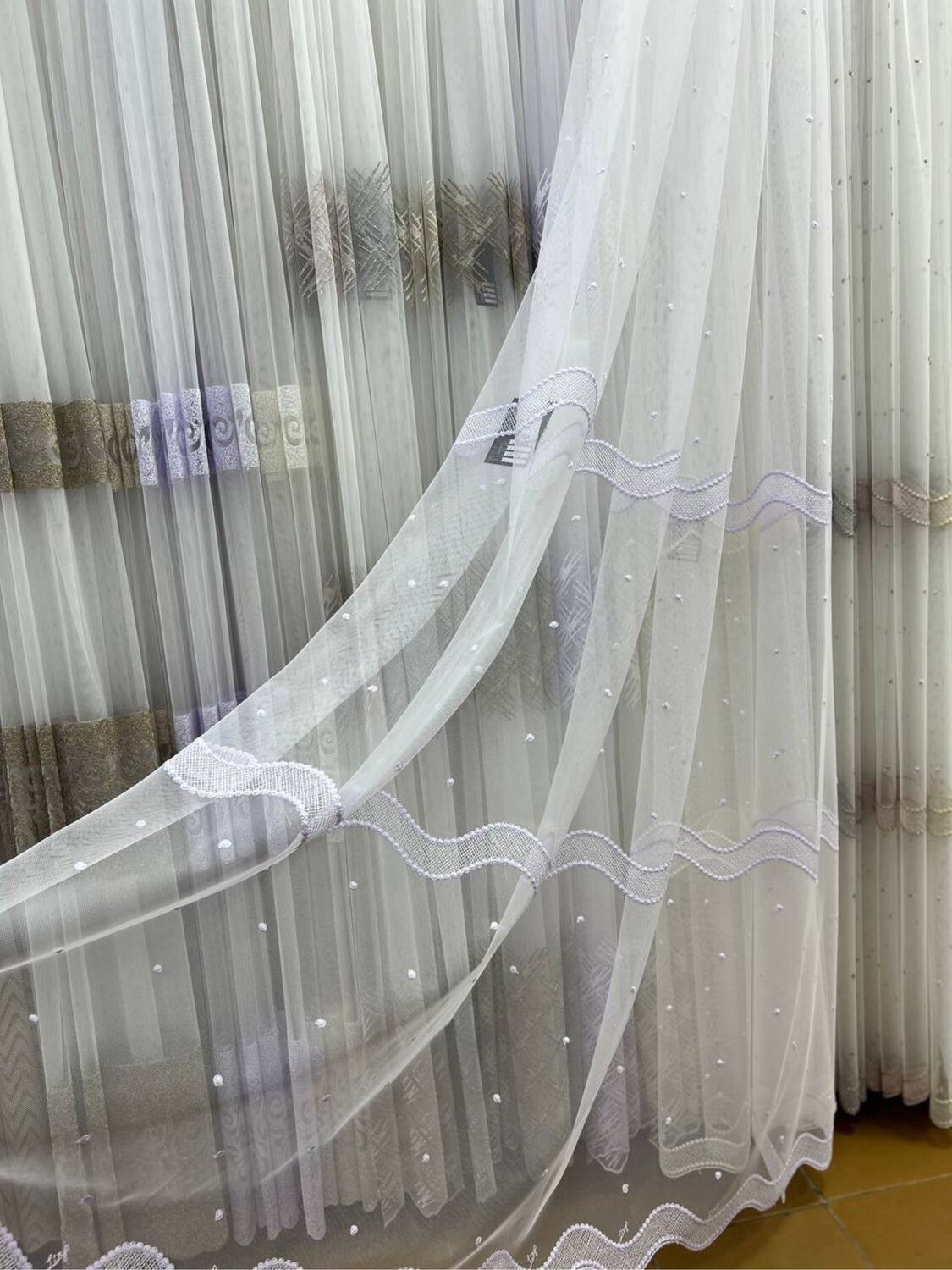 Красивый тюль прозрачная сетка вышивка Принцесса на горошине» В 2.90-3 ...