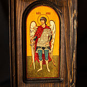 Картины и панно handmade. Livemaster - original item Archangel Michael icon in a wooden frame. Handmade.