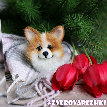 Украшения ручной работы. Ярмарка Мастеров - ручная работа Брошь корги по фото. Handmade.