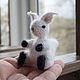 White small poseable squirrel toy, collectible toy. Miniature figurines. Soleatoys. Ярмарка Мастеров.  Фото №6