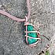 Malachite in a copper frame, handmade copper pendant with a real stone. Pendant. dia-la-succeso. Online shopping on My Livemaster.  Фото №2