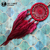 Украшения handmade. Livemaster - original item Dreamcatcher pendant red, 19 cm. Handmade.