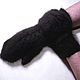 Order Men's knitted mittens Antracite shine. Warm Yarn. Livemaster. . Mittens Фото №3
