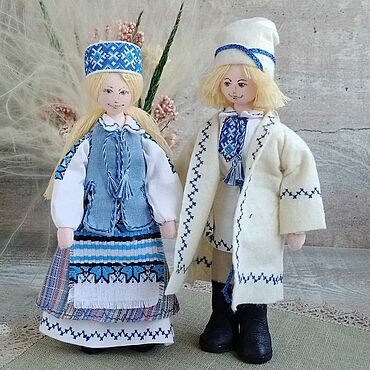 Куклы и игрушки ручной работы. Ярмарка Мастеров - ручная работа Пара в белорусском национальном костюме. Куклы в народных костюмах. Handmade.