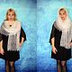 Lace white scarf,Hand knit Russian shawl,Warm wool wrap,Pashmina №187. Wraps. Oksana (superplatok). My Livemaster. Фото №5