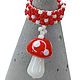 Кольцо из бисера с бусиной лэмпворк: Мухомор, Кольца, Москва,  Фото №1