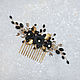 Golden comb with black roses. Hair Decoration. mayjune. Online shopping on My Livemaster.  Фото №2
