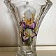 Crystal vase with painted Irises, Vases, Moscow,  Фото №1