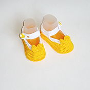 Работы для детей, handmade. Livemaster - original item Booties shoes yellow. Handmade.